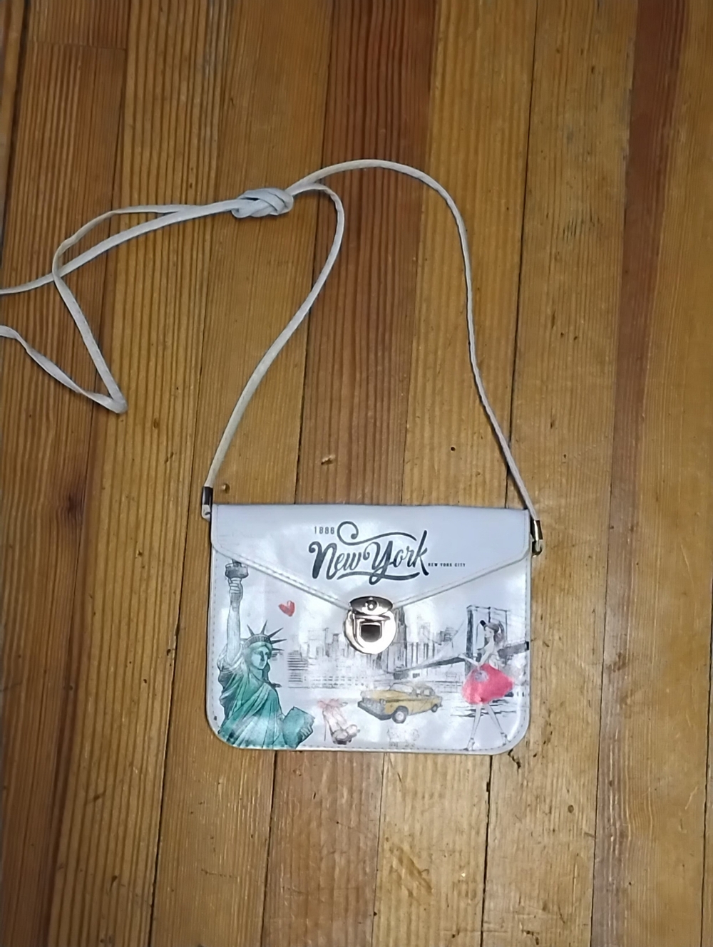 White New York Graphic Crossbody Bag